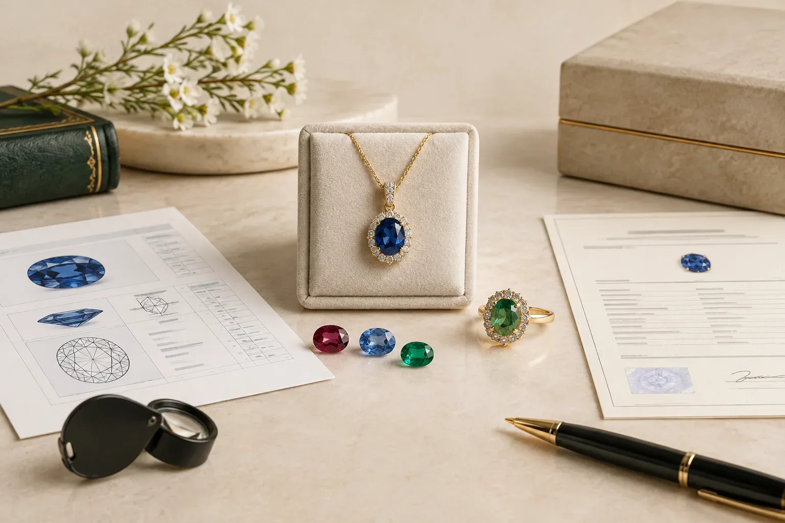 Editorial jewelry still life for Birthstone Jewelry Appraisals: Reports, Value, and Expert Credentials