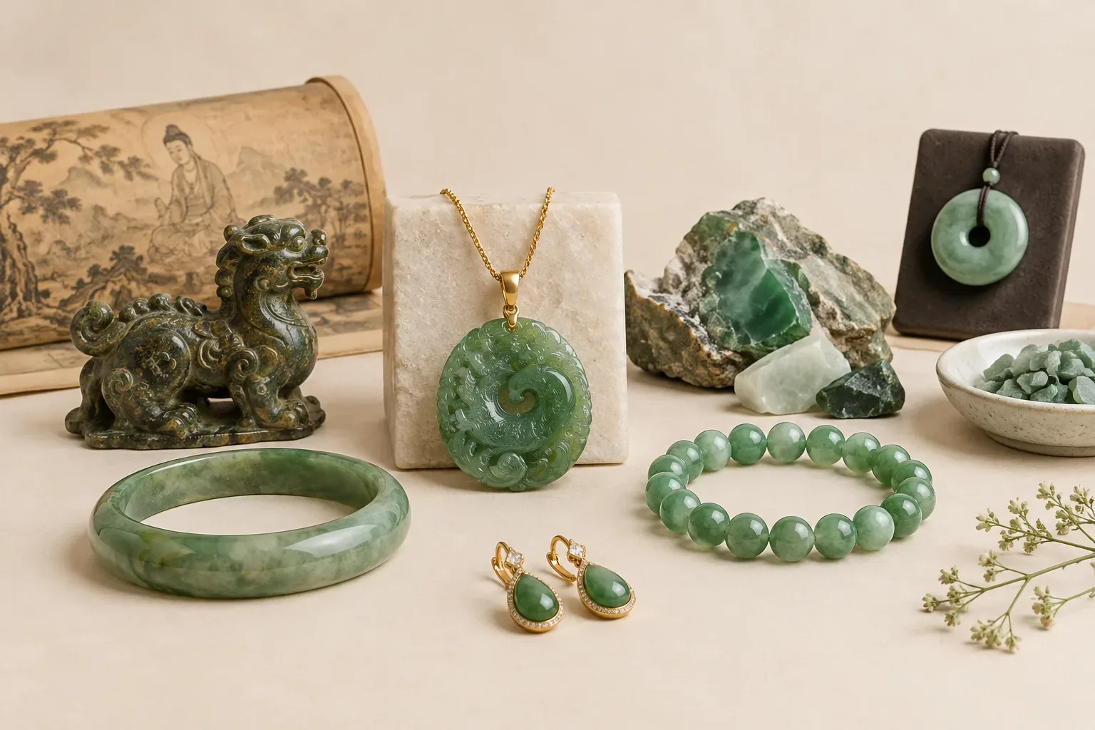 Editorial jewelry still life for Jade Treatments and Imitations: What Buyers Should Ask