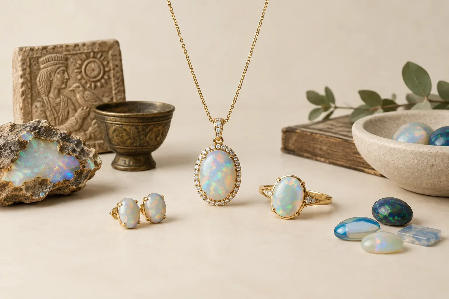 Editorial jewelry still life for Opal Treatments and Imitations: What Buyers Should Ask