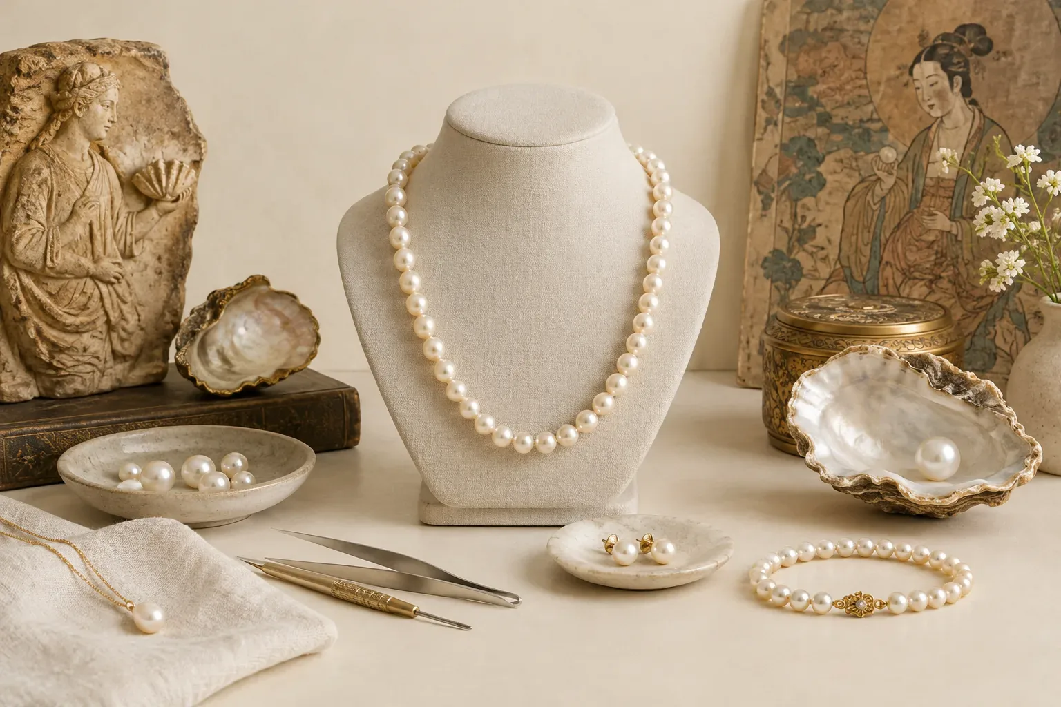 Editorial jewelry still life for Pearl Jewelry Repair and Maintenance Guide: Warning Signs and Professional Help