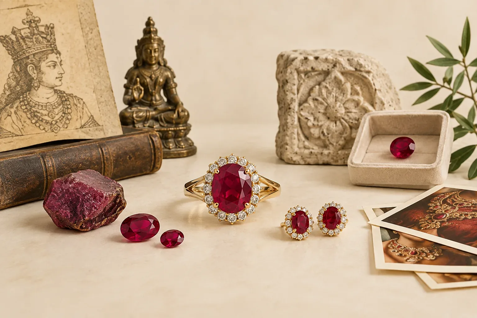 Editorial jewelry still life for Ruby Quality and Value Factors: A Practical Buying Guide