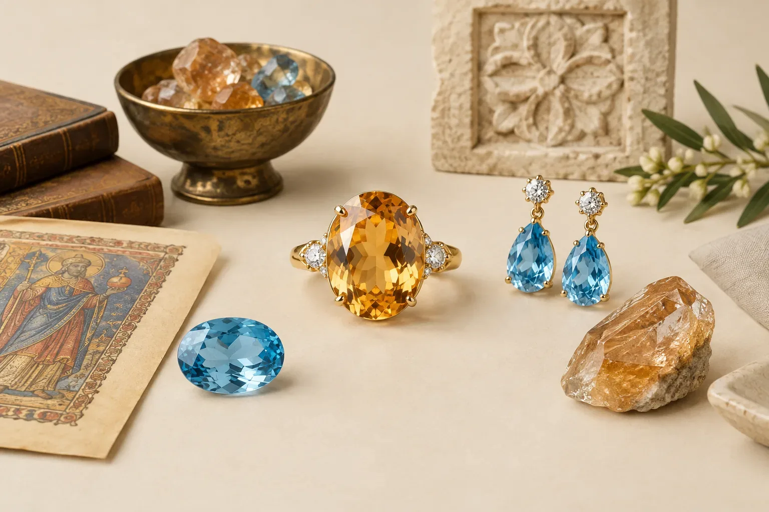 Editorial jewelry still life for Topaz Quality and Value Factors: A Practical Buying Guide