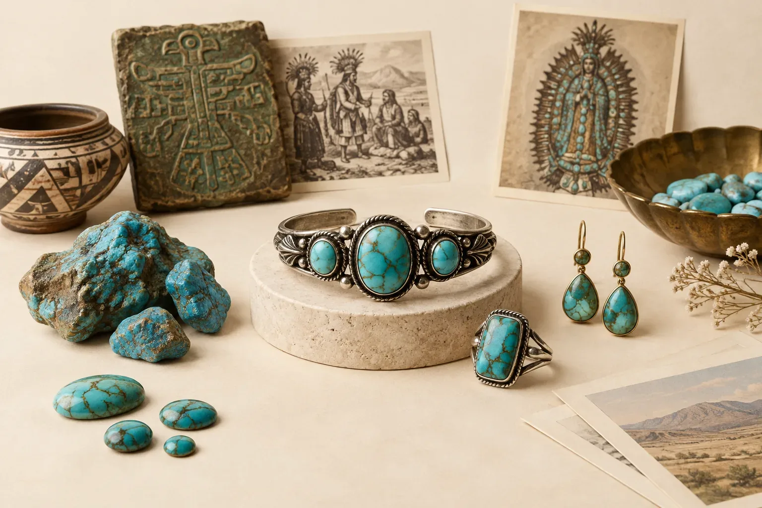 Editorial jewelry still life for Turquoise Quality and Value Factors: A Practical Buying Guide