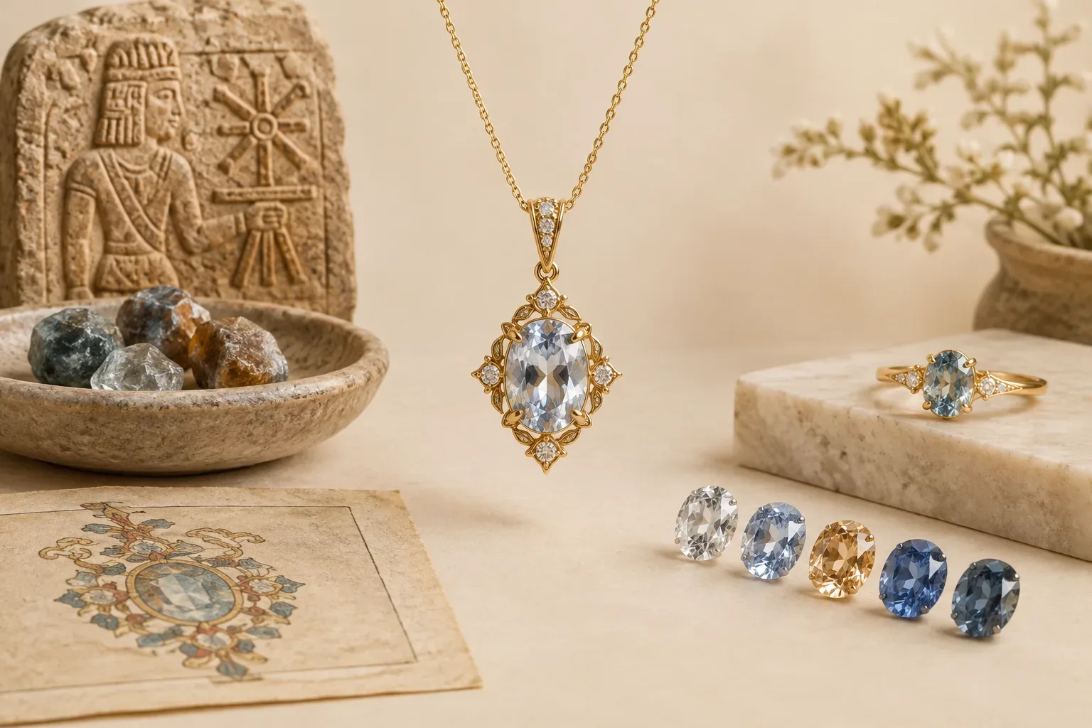 Editorial jewelry still life for Zircon Quality and Value Factors: A Practical Buying Guide